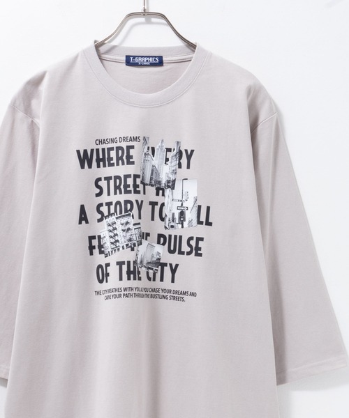 Mac-House（マックハウス）の「T-GRAPHICS 7分袖Ｔシャツ（Tシャツ/カットソー・メンズ・ホワイト/ライトグレー/ブラック/グレイッシュベージュ/グレー・S/M/L/XL）」の5枚目の写真