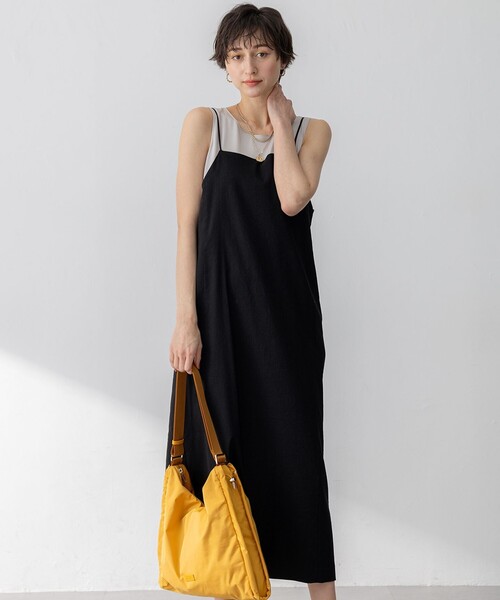 セール】【洗える】リネンレーヨンストレッチ Iライン キャミソール