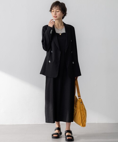 23区(ニジュウサンク)の「【洗える】リネンレーヨンストレッチ Iライン キャミソール ワンピース(ワンピース・レディース・ベージュ系/ダークブラウン系/ブラック系・38)」の8枚目の写真