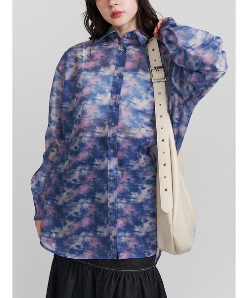 jouetie（ジュエティ）の「パターンシアールーズシャツ（シャツ/ブラウス・レディース・ブルー/ベージュ/ブラウン・MEDIUM）」の3枚目の写真