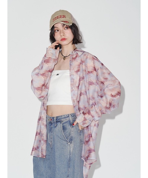 jouetie（ジュエティ）の「パターンシアールーズシャツ（シャツ/ブラウス・レディース・ブルー/ベージュ/ブラウン・MEDIUM）」の5枚目の写真