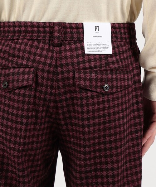 PT TORINO(ピーティートリノ)の「PT TRINO Rebel Fit ウールシルクリネン ノープリーツスラックス(スラックス・メンズ・レッド系その他・48/50/46)」の6枚目の写真