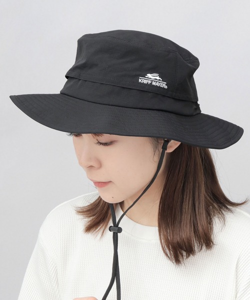 KRIFF MAYER（クリフメイヤー）の「撥水加工 リップストップナイロン アドベンチャーハット 吸汗速乾スベリ使用（ハット・メンズ・ブラック・FREE）」の5枚目の写真