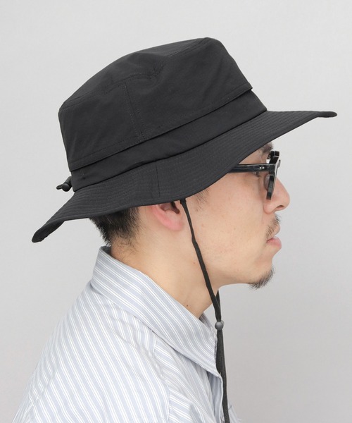 KRIFF MAYER（クリフメイヤー）の「撥水加工 リップストップナイロン アドベンチャーハット 吸汗速乾スベリ使用（ハット・メンズ・ブラック・FREE）」の7枚目の写真