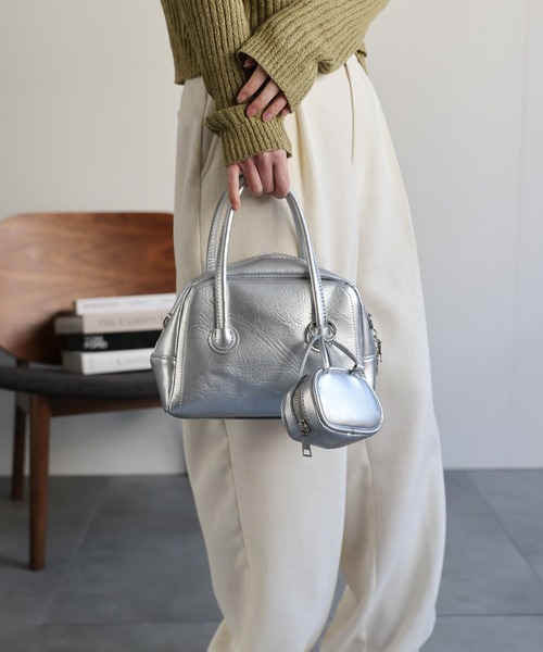 ap retro(アプレトロ)の「ミニBAG付ハンドバッグ / ショルダーバッグ(ハンドバッグ・レディース・シルバー/ライトベージュ/ブラック・FREE)」の9枚目の写真