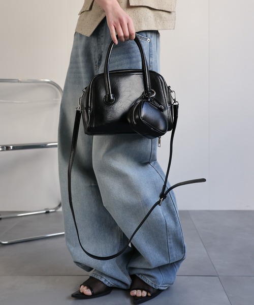 ap retro(アプレトロ)の「ミニBAG付ハンドバッグ / ショルダーバッグ(ハンドバッグ・レディース・シルバー/ライトベージュ/ブラック・FREE)」の5枚目の写真