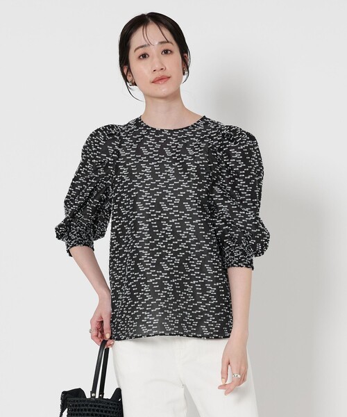 UNITED ARROWS（ユナイテッドアローズ）の「カットジャガード パフスリーブ ブラウス（シャツ/ブラウス・レディース・ブラック/その他1・FREE）」の3枚目の写真