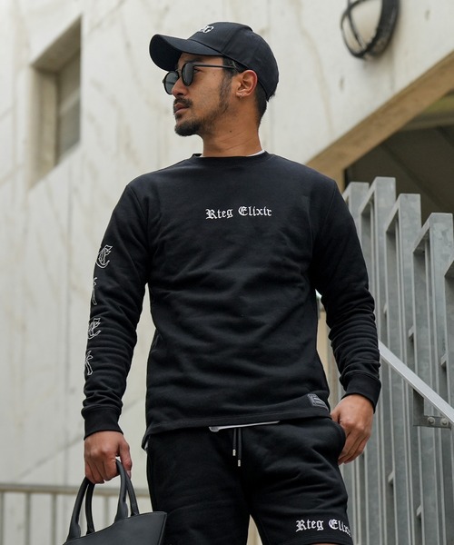 adamsJUGGLER（アダムスジャグラー）の「パームツリー&O.Eロンティー（Tシャツ/カットソー・メンズ・グレー/ブラック・S/M/L/XL）」の2枚目の写真