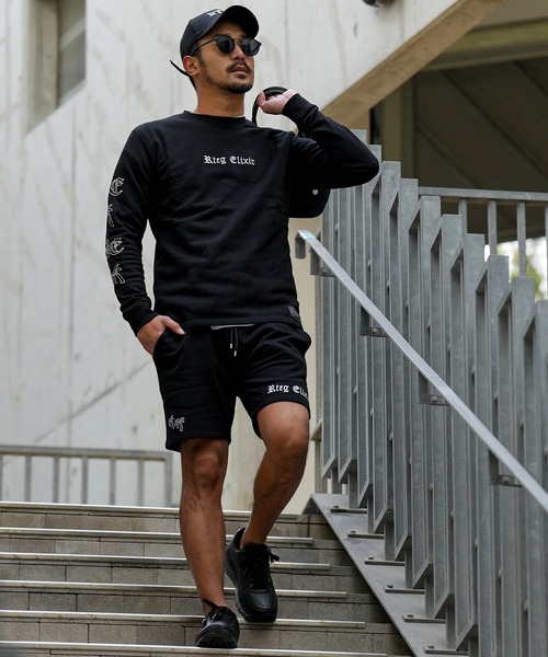 adamsJUGGLER（アダムスジャグラー）の「パームツリー&O.Eロンティー（Tシャツ/カットソー・メンズ・グレー/ブラック・S/M/L/XL）」の5枚目の写真