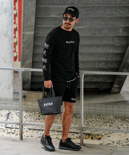 adamsJUGGLER（アダムスジャグラー）の「パームツリー&O.Eロンティー（Tシャツ/カットソー・メンズ・グレー/ブラック・S/M/L/XL）」の7枚目の写真
