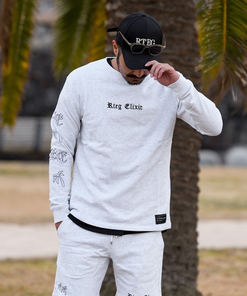 adamsJUGGLER（アダムスジャグラー）の「パームツリー&O.Eロンティー（Tシャツ/カットソー・メンズ・グレー/ブラック・S/M/L/XL）」の15枚目の写真