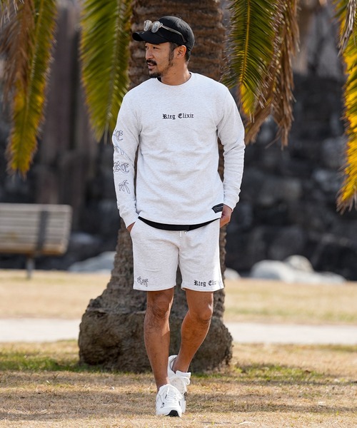 adamsJUGGLER（アダムスジャグラー）の「パームツリー&O.Eロンティー（Tシャツ/カットソー・メンズ・グレー/ブラック・S/M/L/XL）」の4枚目の写真