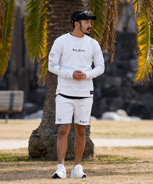 adamsJUGGLER（アダムスジャグラー）の「パームツリー&O.Eロンティー（Tシャツ/カットソー・メンズ・グレー/ブラック・S/M/L/XL）」の6枚目の写真