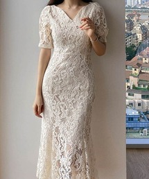 Forcement（フォースメント）の「シルエットで魅せる。マーメイド総レースオケージョンドレス（ワンピース）」