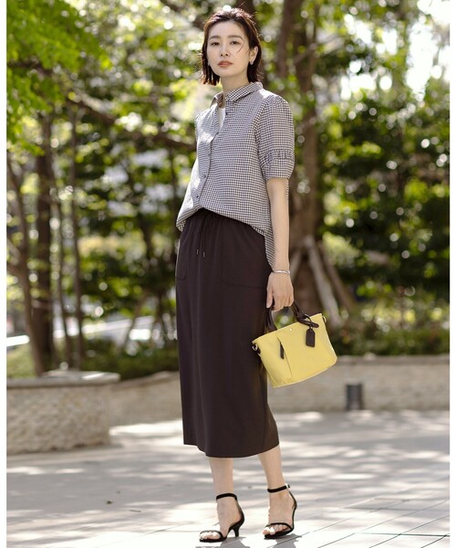 J.PRESS(ジェイプレス)の「【洗える】アセVisギンガム シャツ ブラウス(シャツ/ブラウス・レディース・ネイビー系3/グレー系3/ふじ色系3・T15/T13)」の5枚目の写真