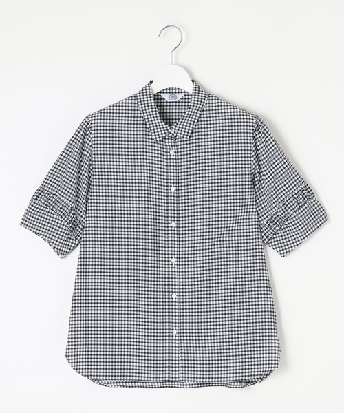 J.PRESS(ジェイプレス)の「【洗える】アセVisギンガム シャツ ブラウス(シャツ/ブラウス・レディース・ネイビー系3/グレー系3/ふじ色系3・T15/T13)」の11枚目の写真
