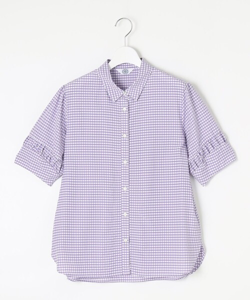 J.PRESS(ジェイプレス)の「【洗える】アセVisギンガム シャツ ブラウス(シャツ/ブラウス・レディース・ネイビー系3/グレー系3/ふじ色系3・T15/T13)」の12枚目の写真