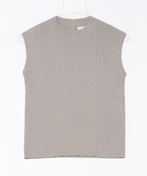 12Twelve Agenda(トゥエルブ アジェンダ)の「プチハイネックノースリーブラメリブニットプルオーバー(ニット/セーター・レディース・オフホワイト/グレー/ブラック/チャコールグレー/サックスブルー・M)」の4枚目の写真