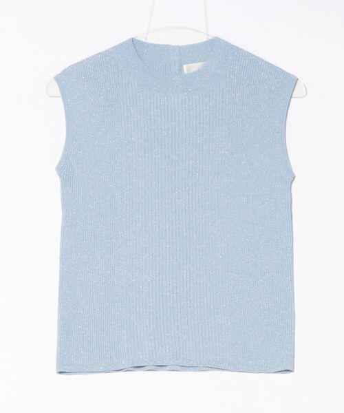 12Twelve Agenda(トゥエルブ アジェンダ)の「プチハイネックノースリーブラメリブニットプルオーバー(ニット/セーター・レディース・オフホワイト/グレー/ブラック/チャコールグレー/サックスブルー・M)」の8枚目の写真