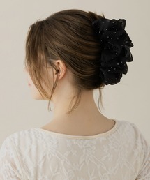 LA MUe（ラミュー）の「【LA MUE】シフォンドットバンスクリップ（バレッタ/ヘアクリップ）」