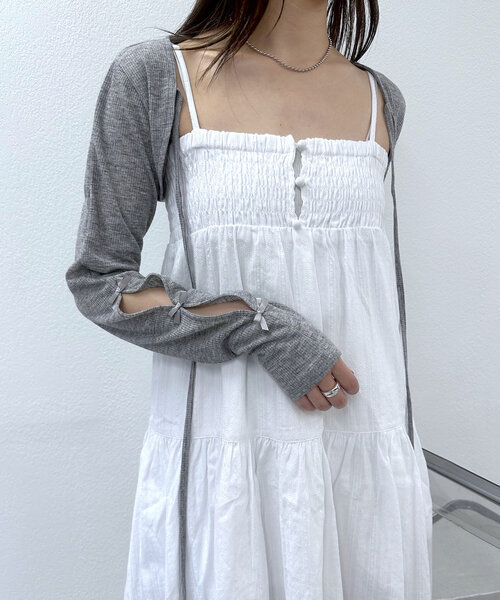 mline（エムライン）の「[mline]コットンレースヘムキャミワンピース（ワンピース・レディース・ブラック/オフホワイト・FREE）」の8枚目の写真
