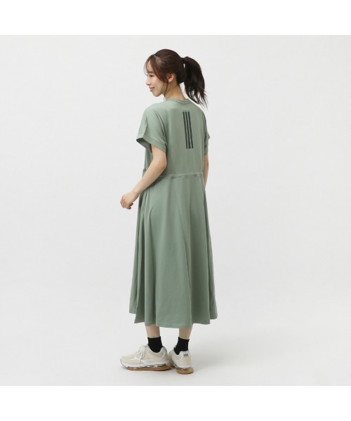 adidas（アディダス）の「【別注】アディダス adidas W LUX CA ギャザーワンピース AP 限定コラボ（ワンピース・レディース・グリーン/ブラック/ブラウン・S/M/L/XL）」の15枚目の写真