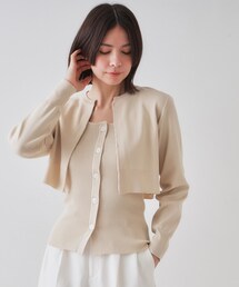 OPAQUE.CLIP | 《美人百花掲載》ショートカーディガン×リブキャミソール【洗濯機洗い可/抗ピル】(その他トップス)