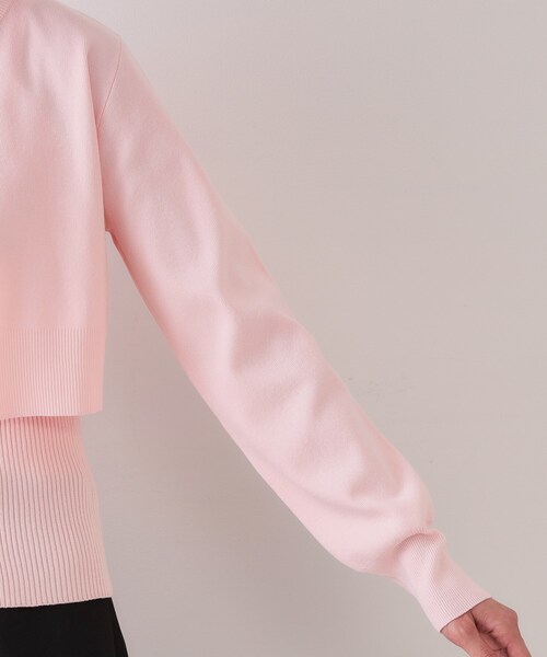 OPAQUE.CLIP（オペークドットクリップ）の「《美人百花掲載》ショートカーディガン×リブキャミソール【洗濯機洗い可/抗ピル】（その他トップス・レディース・ピンク/ブラック/ライトベージュ・00）」の14枚目の写真