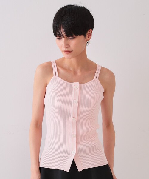 OPAQUE.CLIP（オペークドットクリップ）の「《美人百花掲載》ショートカーディガン×リブキャミソール【洗濯機洗い可/抗ピル】（その他トップス・レディース・ピンク/ブラック/ライトベージュ・00）」の17枚目の写真