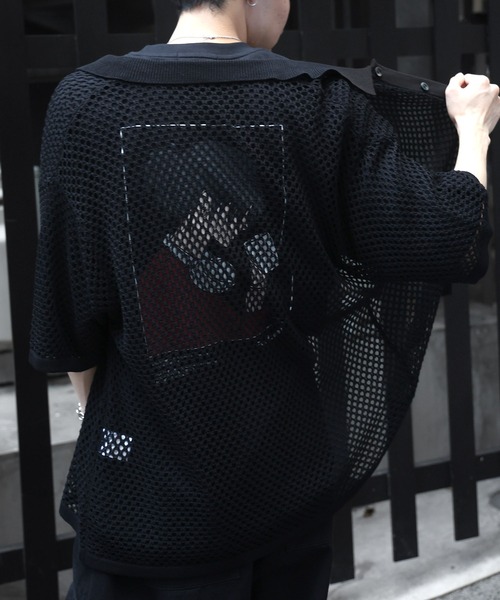ILL'S（イルズ）の「ワンポイント刺繍 メッシュニットシャツ（シャツ/ブラウス・メンズ・グレー/ブラック/ホワイト・L/M）」の20枚目の写真