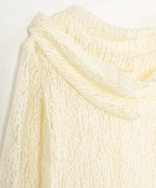 BEEDEN(ビーデン)の「COMPACT LACE ZIP HOODIE(パーカー・レディース・アイボリー/ブラック/ベージュ・FREE)」の11枚目の写真