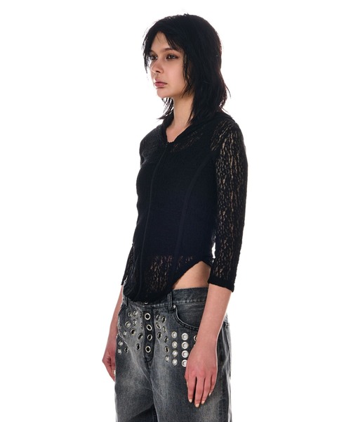 BEEDEN(ビーデン)の「COMPACT LACE ZIP HOODIE(パーカー・レディース・アイボリー/ブラック/ベージュ・FREE)」の18枚目の写真