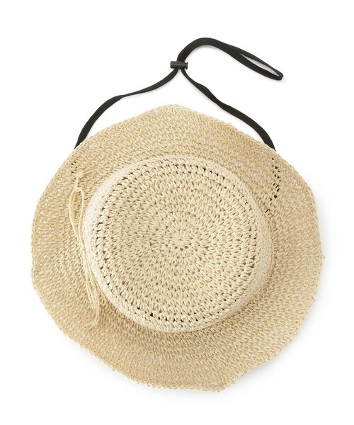 SHOO・LA・RUE(シューラルー)の「雑材こま編みハット【サイズ調整/あご紐付き】(ハット・レディース・グレー/ダークブラウン/ライトベージュ・00)」の5枚目の写真