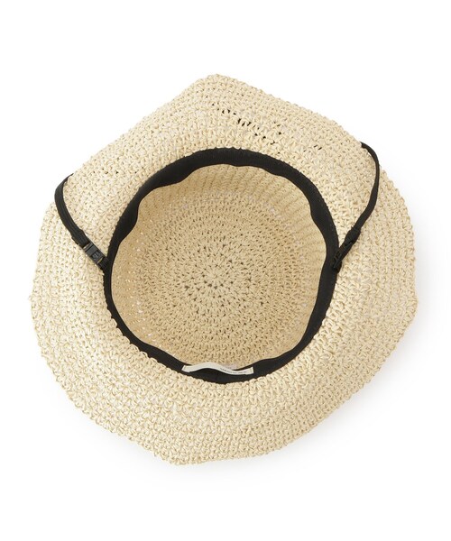 SHOO・LA・RUE(シューラルー)の「雑材こま編みハット【サイズ調整/あご紐付き】(ハット・レディース・グレー/ダークブラウン/ライトベージュ・00)」の6枚目の写真