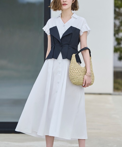 【zezezeze】ワンピース 定番チェック.白ブラウスセット zezezeze】ワンピース 定番チェック.白ブラウスセット zezezeze