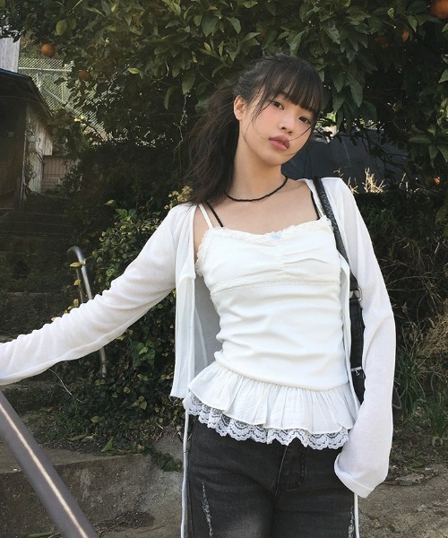 TOKUKO 1er VOL トクコ カーディガン 羽織物 アート フリル