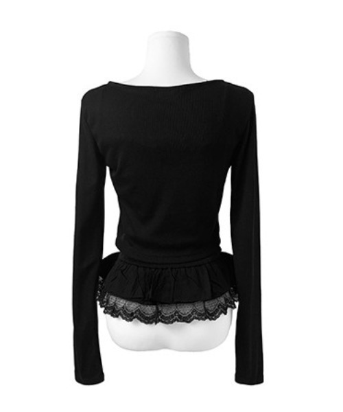 anyonemore（エニワンモア）の「裾レースフリルキャミソール+リボンボレロ風カーディガンセット（カーディガン/ボレロ・レディース・アイボリー/ブラック・FREE）」の19枚目の写真