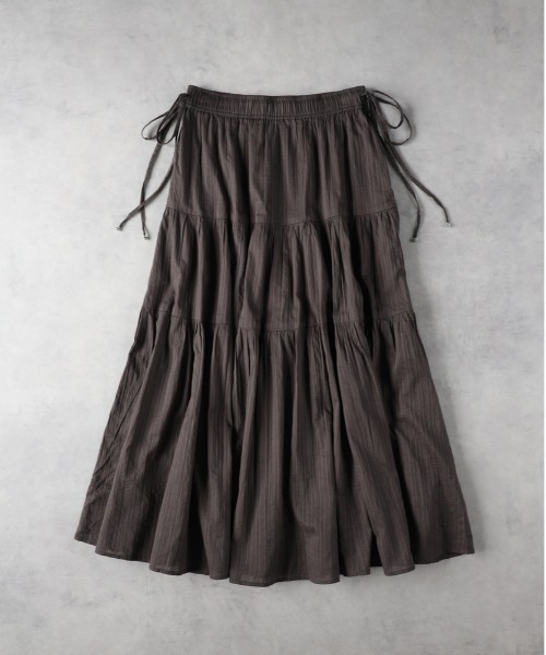 Right-on（ライトオン）の「【インド刺繍】ティアードスカート（スカート・レディース・グリーン/イエロー/オフホワイト/ブラック・M/L）」の3枚目の写真