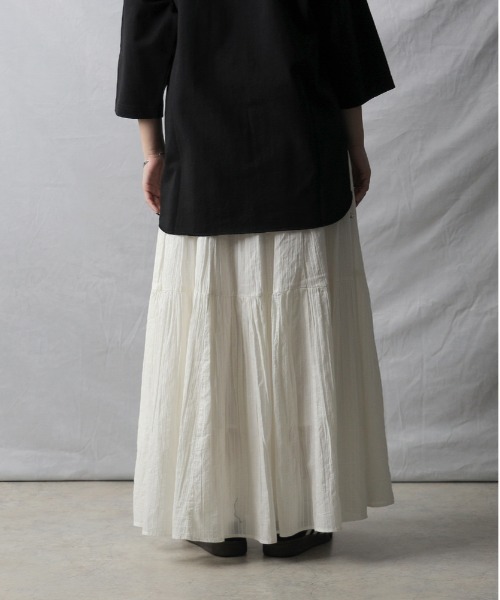 Right-on（ライトオン）の「【インド刺繍】ティアードスカート（スカート・レディース・グリーン/イエロー/オフホワイト/ブラック・M/L）」の7枚目の写真