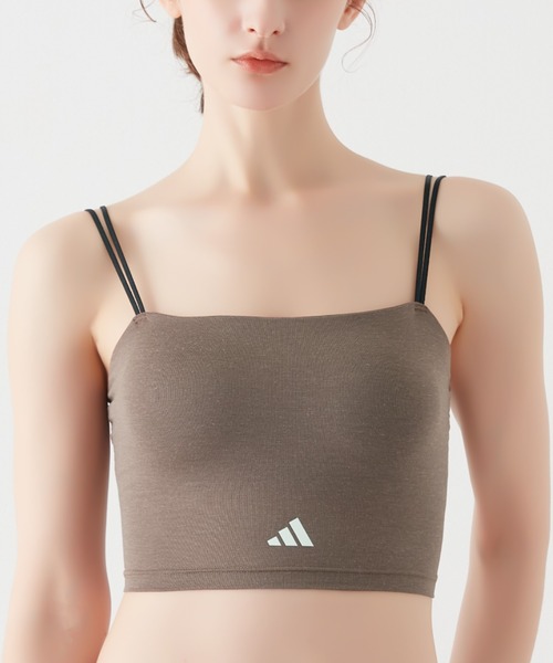 adidas（アディダス）の「adidas/アディダス ミニブラキャミ 吸汗速乾（スポーツブラ・レディース・ブラック/グレー系その他/ブラウン・MEDIUM/LARGE）」の3枚目の写真