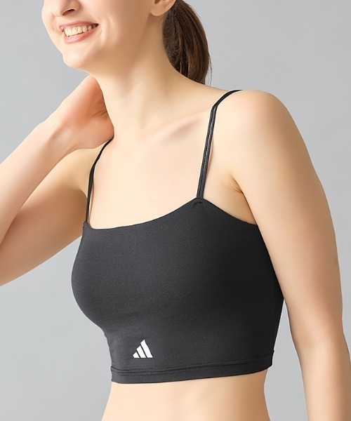 adidas（アディダス）の「adidas/アディダス ミニブラキャミ 吸汗速乾（スポーツブラ・レディース・ブラック/グレー系その他/ブラウン・MEDIUM/LARGE）」の6枚目の写真