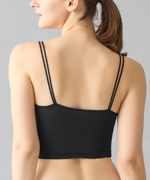 adidas（アディダス）の「adidas/アディダス ミニブラキャミ 吸汗速乾（スポーツブラ・レディース・ブラック/グレー系その他/ブラウン・MEDIUM/LARGE）」の7枚目の写真