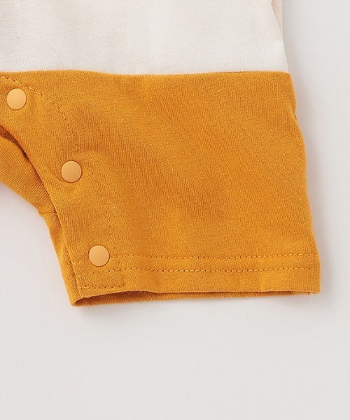 petit main(プティマイン)の「切替ラガーカバーオール(ロンパース・キッズ・グリーン/ネイビー/イエロー・80cm/70cm)」の10枚目の写真