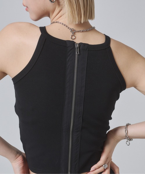 ENVYM（アンビー）の「カップインバックジップタンク（タンクトップ・レディース・ブラック/ホワイト/ブラウン・FREE）」の22枚目の写真