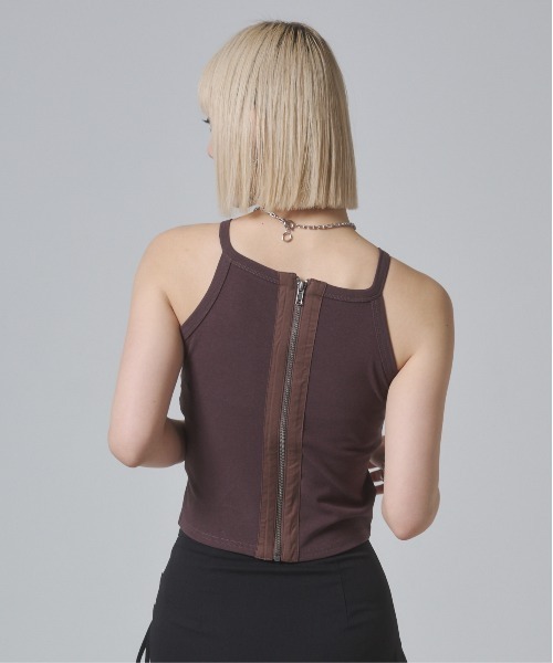 ENVYM（アンビー）の「カップインバックジップタンク（タンクトップ・レディース・ブラック/ホワイト/ブラウン・FREE）」の14枚目の写真