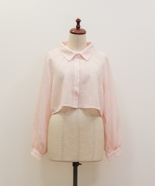 CLETTE(クレット)の「レースシャツセットワンピース(ワンピース・レディース・ベージュ/チャコールグレー/ピンク・LL/4L/3L)」の16枚目の写真