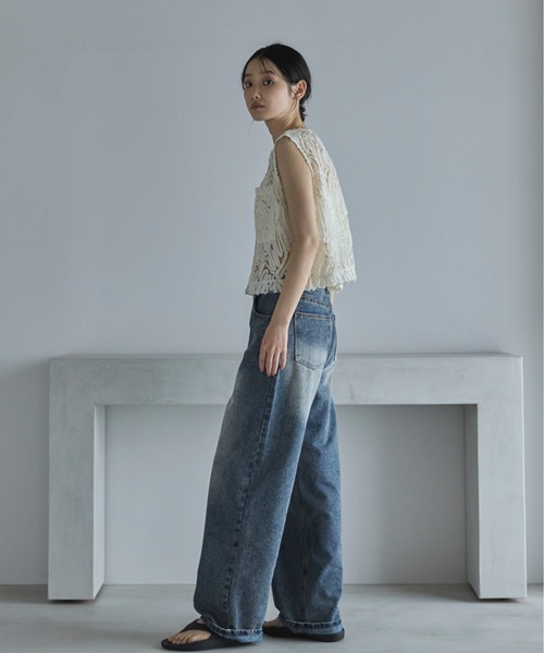 feepur(フェピュール)の「コードレースシアーベスト(ベスト・レディース・アイボリー/ブラック・MEDIUM)」の3枚目の写真