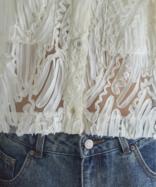 feepur(フェピュール)の「コードレースシアーベスト(ベスト・レディース・アイボリー/ブラック・MEDIUM)」の19枚目の写真