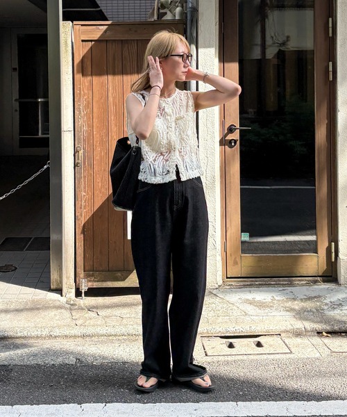 feepur(フェピュール)の「コードレースシアーベスト(ベスト・レディース・アイボリー/ブラック・MEDIUM)」の21枚目の写真