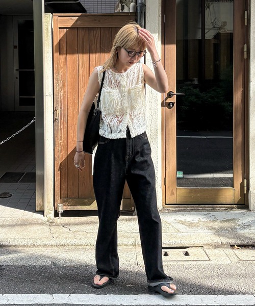 feepur(フェピュール)の「コードレースシアーベスト(ベスト・レディース・アイボリー/ブラック・MEDIUM)」の22枚目の写真